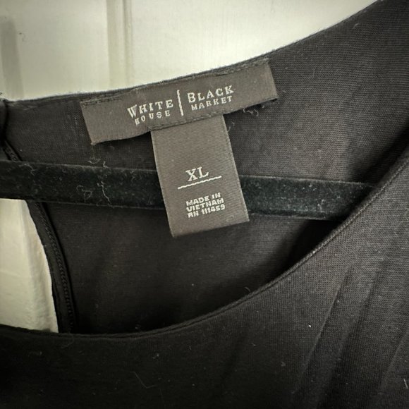 WHITE HOUSE BLACK MARKET Cold Shoulder Black Top - Picture 4 of 4